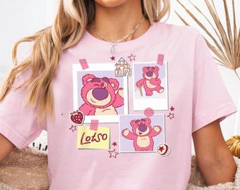 Camiseta vintage Lotso Bear Grid Photos, camiseta Toy Story da Disney Pixar, camiseta Disney Losto Bear, camiseta Disney Trip, viagem para a Disney em família no Magic Kingdom