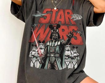 Retro Disney Star Wars Mashup Shirt, Darth Vader And Stormtrooper Mickey Ears Tee Vintage Sci Fi Fan Tee, Disney Trip Star Wars Day Outfits