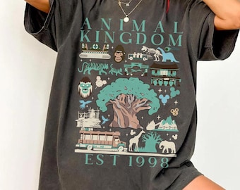 Maglietta vintage Disney World ispirata al Disney's Animal Kingdom dal 1998, perfetta per le vacanze in famiglia al Magic Kingdom e i viaggi a Disney World