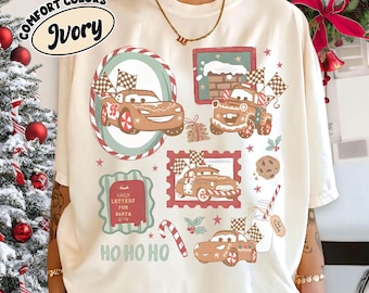Disney Lightning McQueen Cars Gingerbread Christmas Shirt, Mickey's Very Merry Xmas Party, Mater Sally Doc Hudson Tee, Family Holiday Gifts