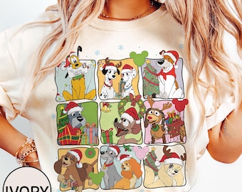 Vintage Disney honden kerstshirt, Pluto Stitch Slinky Lady and the Tramp Dog kerstshirt, WDW Disneyland-sweater, hond moeder kerstshirt