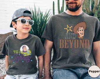 Camisetas retro a juego de Buzz y Woody, camiseta Hasta el infinito y más allá, camisetas de Toy Story Disney, camisetas de viaje de Disney, camiseta infantil de Disney World.