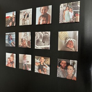 Lot de 9 aimants photo compacts | Cadeau aimant photo | Aimants pour réfrigérateur personnalisés | Magnet carré cadeau souvenir | Carrelage Pour Réfrigérateur