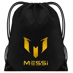 Messi Drawstring Backpack: Football Legend Gym Bag for Kids