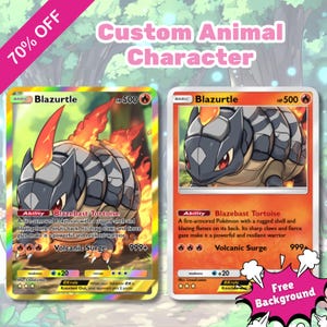 Carte Pokémon personnalisée | Cadeau personnalisé pour un anniversaire, une Saint-Valentin, un animal de compagnie ou un portrait de famille, commission Carte Pokémon