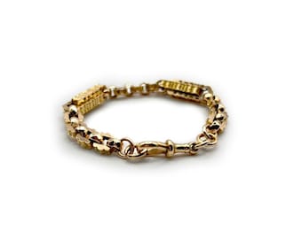 Antique Victorian 9ct. Rose Gold Albert Chain Bracelet - 8.75"L