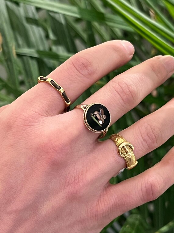 アンティーク 18K イエローゴールド ビクトリアン バックル リング