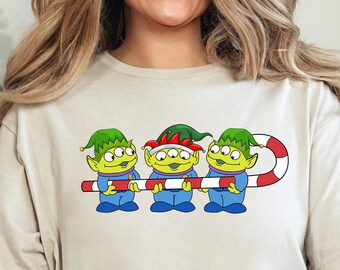 Toy Story Aliens Dressed As Elves Christmas Shirt, Toy Story Aliens Christmas Tee, Disney Family Shirts, 332085