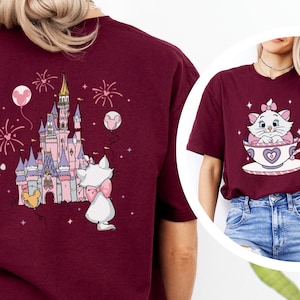 Marie Cat Tea Cup Party Shirt, The Aristocats Disney Castle Shirt, Disney Family Tee, Disneyland Cat Lady Tee, 332898