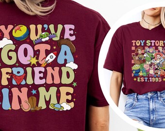 Toy Story Shirt, Vintage Toy Story Shirts, Toy Story Est 1995 Tee, You've Got a Friend In Me Shirt,Woody Buzz Jessie Bullseye Rex Tee,332225