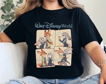 Disney World Shirts, Disney Zootopia-2 Shirt, Judy Hopps Nick Wilde Gary De'Snake Tshirt, Disneyland Zootopia Tee, 334502