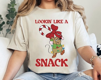Disney Gus Christmas Shirt, Disney Gus Looking Like Snack A Tshirt, Disney Cinderella Mouse Tee, 332217