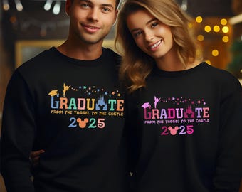 Disney Graduation 2025 Sweatshirt, Graduate From The Tassel To The Castle Shirt, Mickey Mouse Crewneck Graduation Hoodie, 332752