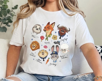 Disney Zootopia-2 Signatures Shirt, Disney World Shirts, Zootopia Characters Tshirt, Disneyland Zootopia Tee, 334504