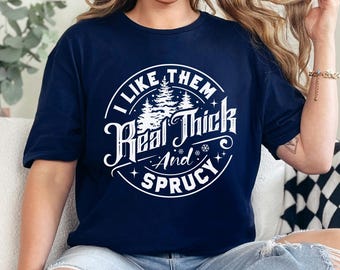 Camiseta "Me gustan mucho", "gruesa y elegante", "Camisetas navideñas divertidas", "Camiseta navideña retro", 332270