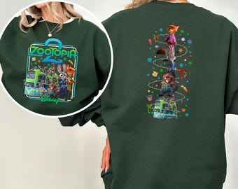 Disney Zootopi-2 Bus Sweatshirt, Disney family shirts, Judy Hopps Nick Wilde Gary De'Snake Hoodie, Disneyland Zootopia Crewneck, 334496