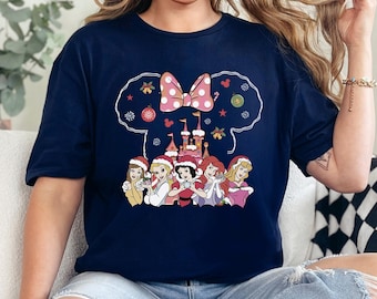 Camiseta navideña de Disney, orejas de Minnie, camisetas navideñas de princesas Disney, camiseta navideña de Disneyworld, 332043