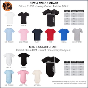 the sizes and colors of a t - shirt