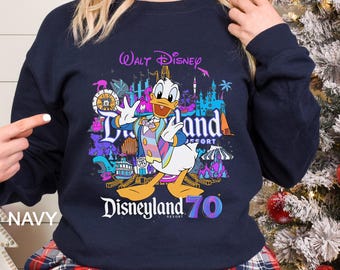 Sudadera Disney Magic 70.º Aniversario, Sudadera con capucha Disney Family Vacation, Sudadera con capucha Disneyland Anniversary, Cuello redondo 70 años de magia, 333380