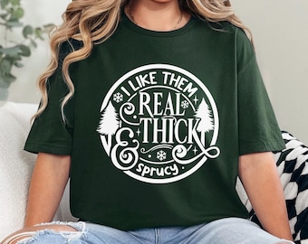 Camiseta "Me gustan las cosas gruesas y elegantes", camisetas navideñas divertidas, camiseta navideña retro, 332269