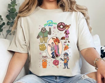 Floral Zootopia-2 Shirt, Disneyworld Shirts, Zootopia Characters Tshirt, Zootopia Disney Trip Tee, 334538