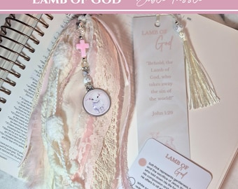 Lamb of God Bible Tassel: Handmade Christian Bookmark Gift