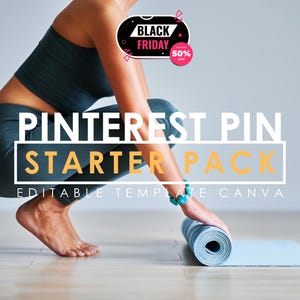 PINTEREST FITNESS PIN Templates, 20 Custom Pinterest Pins for Gyms, Workout & Health, Pinterest Graphics, Canva Pin Template