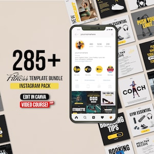 285 INSTAGRAM TEMPLATES BUNDLE | Social Media Canva Pack | Instagram Marketing