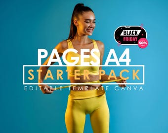 Paquete de marketing de fitness definitivo | 100 páginas | Impulsa la imagen de marca de tu gimnasio con plantillas de Canva