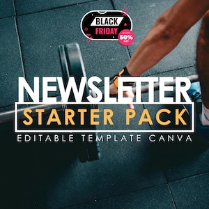 FITNESS NEWSLETTER PACK, Gym Marketing, Health & Wellness, Monthly Newsletter Template, Canva Template