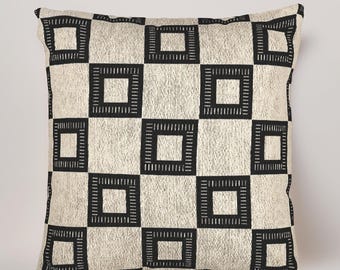 Cojín a cuadros negro y marfil / Cojín geométrico / Cojín decorativo minimalista moderno