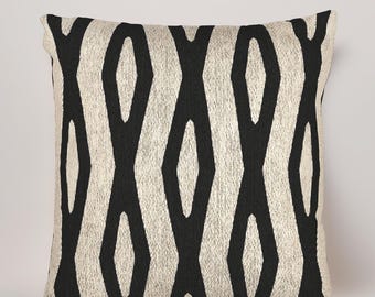 Cojín con diseño Ikat / Cojín geométrico tribal moderno / Cojín gráfico