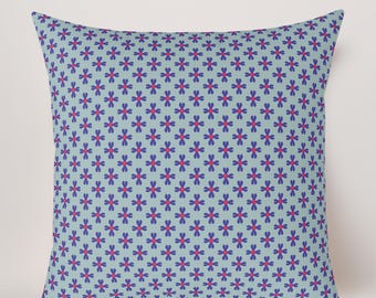 Cojín con estampado ornamental / Cojín geométrico colorido / Cojín decorativo retro en tonos joya / Decoración de mediados de siglo