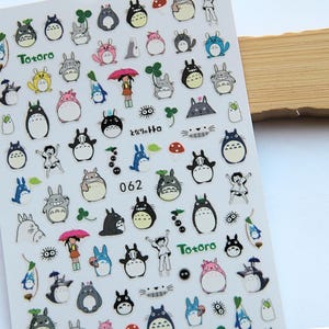 Totoro Nail Stickers: Ghibli Anime DIY Nail Art