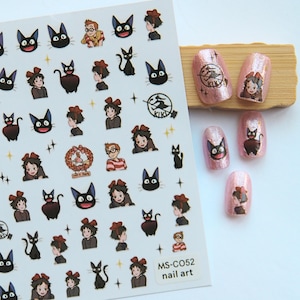 Kiki&#39;s Delivery Service Nail Stickers: Kawaii Anime Nail Art