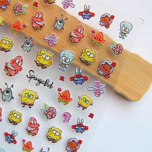 Cute Cartoon Nail Stickers 5D Character Nail Decals Sponge Cute Nail Cartoon DIY Nail Themed Nail Stickers