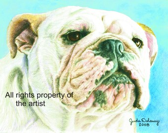 Cartoline Di Natale Bulldog Inglese A Colori Etsy