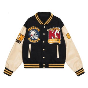 Chaqueta universitaria personalizada, chaqueta Letterman personalizada, chaqueta de béisbol unisex, chaqueta de equipo personalizada, regalo para él y para ella