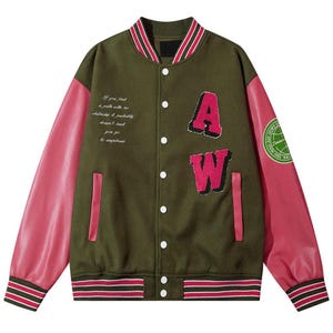 Chaqueta universitaria personalizada, chaqueta Letterman personalizada, chaqueta de béisbol unisex, chaqueta de equipo personalizada, regalo para él y para ella