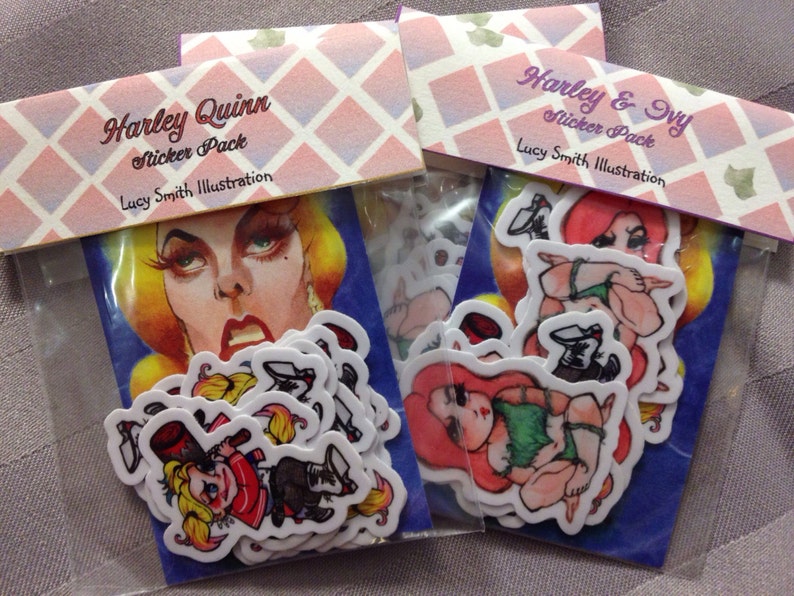 Harley Quinn, Poison Ivy Cartoon Sticker Packs image 1
