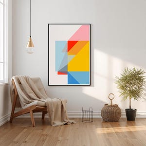 Vibrant Wall Art - Modern Abstract Text Poster, Retro Aesthetic Digital Print for Living Room or Office Decor