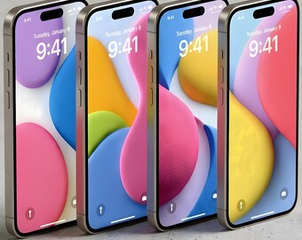 Zestaw 4 tapet na telefon | UHD na iPhone'a i Androida, ekran blokady, ekran główny i tło (do pobrania cyfrowego)