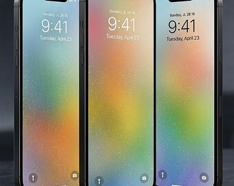 Zestaw 3 tapet na telefon z brokatowym gradientem | Abstrakcyjna kolorowa tapeta na telefon | iPhone i Android