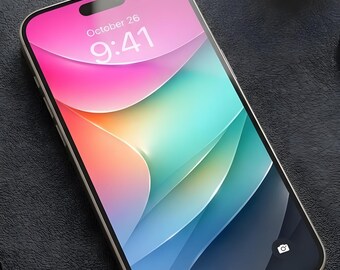 Kolorowa, abstrakcyjna tapeta na telefon, nowoczesna tapeta gradientowa na iPhone'a, minimalistyczne, estetyczne tło na telefon, cyfrowe pobieranie