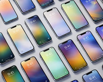 Zestaw 20 sztuk | tapeta na iPhone'a | gradientowe tło telefonu (do pobrania cyfrowego)