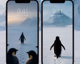 Ale dlaczego samotna tapeta na iPhone'a z pingwinem | Minimalistyczna (pobieranie cyfrowe)