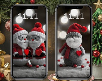 Fondo de pantalla 4K de Papá Noel / Muñecos de Papá Noel acogedores / Fondo festivo de invierno / Fondo de pantalla Ultra HD para escritorio y móvil