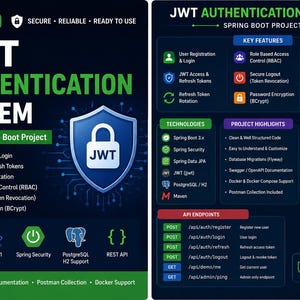 Spring Boot JWT Authentication System | Java 21, Spring Security (Digital Download)