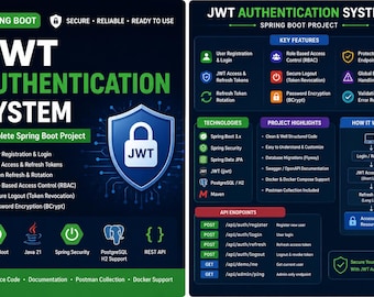 Sistema di autenticazione JWT per Spring Boot / Java 21, Spring Security (Download digitale)