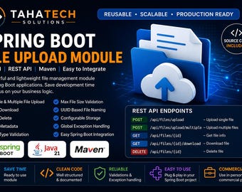 Modulo di caricamento file Spring Boot / API REST Java 21 / Codice sorgente Java riutilizzabile